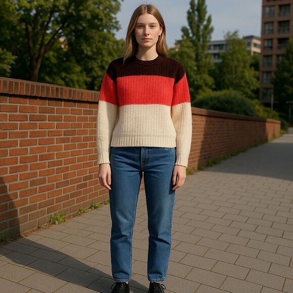 SO Soft Blocked Chunky Oversized Sweater NWT Size Large - Picture 1 of 6